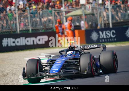 Monza, Italien. 31. August 2024. Franco Colapinto aus Argentinien fuhr den (43) Williams Racing während des Qualifyings der Formel 1 Pirelli Gran Premio d’Italia 2024 am 31. August 2024 in Monza, Italien. Quelle: Luca Rossini/E-Mage/Alamy Live News Stockfoto