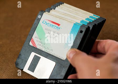 Göteborg, Schweden - 03. August 2014: Heart of China Game Disks für Amiga 500. Stockfoto