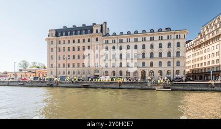 Stockholm, Schweden - 4. Juli 2018: Nybrokajen 5. Büros von BNP Paribas. Stockfoto