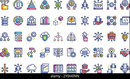 Symbole der Unternehmensarchitektur hochwertige Vektorsymbole mit bearbeitbarer Kontur. Ideal für professionelle und kreative Projekte. Stock Vektor