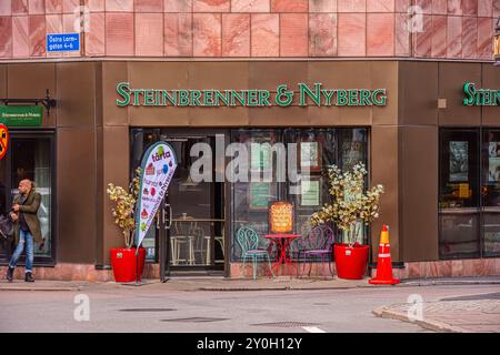 Göteborg, Schweden - 20. september 2019: Fassade der Bäckerei und Café Steinbrenner & Nyberg. Stockfoto