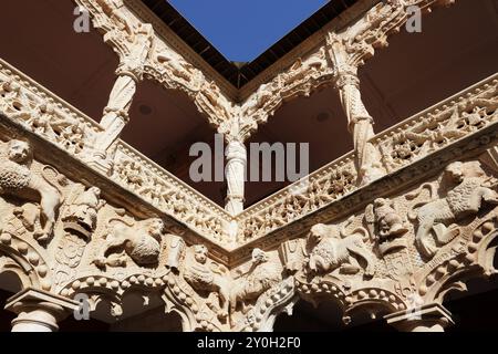 El Patio de los Leones, Palast von El Infantado, Guadalara, Spanien Stockfoto