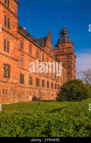 Blick auf das Schloss Johannisburg in Aschaffenburg, Deutschland. Stockfoto