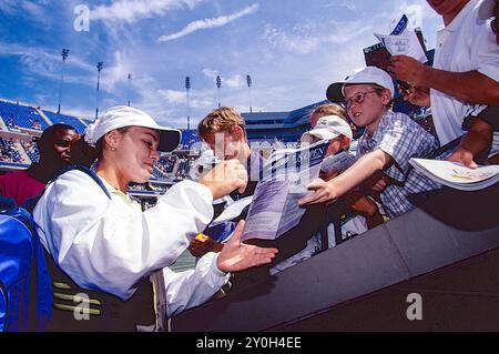 Martina Hingis (SUI) bei den US Open 1999. Stockfoto