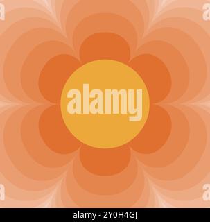 Abstrakte orangefarbene Blume mit gelbem Zentrum Stock Vektor
