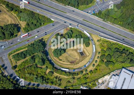 Luftbild, Autobahn A2 Anschlussstelle Essen/Gladbeck mit Bundesstraße B224, Butendorf, Gladbeck, Ruhrgebiet, Nordrhein-Westfalen, Deutschland ACHTUNGxMINDESTHONORARx60xEURO *** Luftaufnahme, Autobahnkreuz A2 Essen Gladbeck mit Bundesstraße B224, Butendorf, Gladbeck, Ruhrgebiet, Nordrhein-Westfalen, Deutschland ATTENTIONxMINDESTHONORARx60xEURO Stockfoto