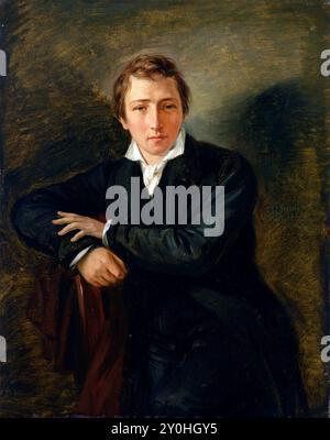 Heinrich Heine, Christian Johann Heinrich Heine (Harry Heine; 1797–1856) deutscher Dichter und Schriftsteller Heinrich Heine von Moritz Daniel Oppenheim Stockfoto