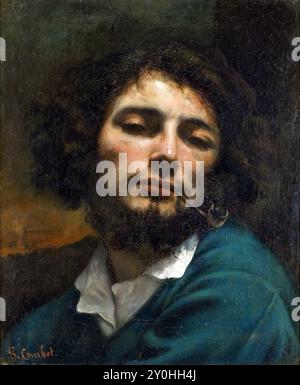 L’homme à la pipe (Selbstporträt, Mann mit Pfeife), 1848–49, Gemälde von Gustave Courbet. Jean Désiré Gustave Courbet (1819–1877) französischer Maler Stockfoto