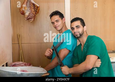 Kuba, Havanna. Old Havanna, Habana Vieja, Straßenmetzler. 6. April 2016 Stockfoto