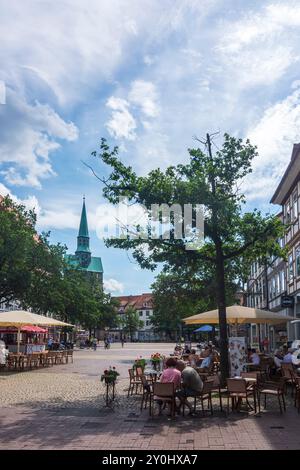 Osterode am Harz: Platz Kornmarkt, Kirche St.-Aegidien-Marktkirche im Harz, Niedersachsen, Deutschland Stockfoto