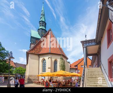 Osterode am Harz: Kirche St.-Aegidien-Marktkirche, altes Rathaus in Harz, Niedersachsen, Deutschland Stockfoto