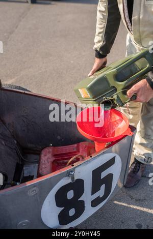 Der Vintage Sports Car Club, V.S.C.C. Renntag auf der Mallory Park Rennstrecke, Leicestershire, England, Großbritannien, August, 2023. Stockfoto