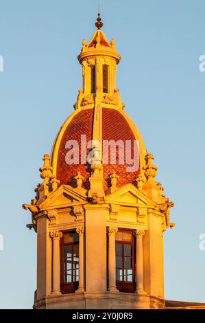 Valencia Rathaus Kuppel oder Kuppel, Plaza del Ayuntamiento, Valencia, Spanien. Stockfoto