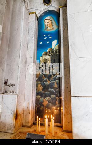 Marienkirche in Zeitoun, Marienkirche, unsere Lieben Frau von Zeitoun, Altar der Kapelle, Zeitoun, Kairo, Ägypten, Nordafrika, Afrika Stockfoto