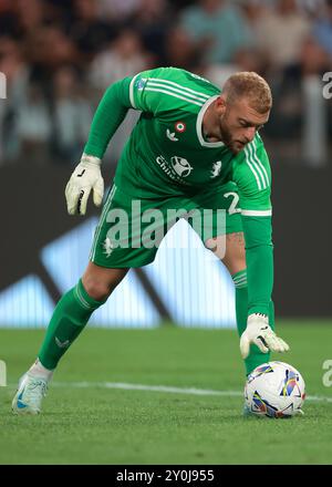 Turin, Italien. September 2024. Michele Di Gregorio von Juventus während des Spiels der Serie A im Allianz-Stadion in Turin. Der Bildnachweis sollte lauten: Jonathan Moscrop/Sportimage Credit: Sportimage Ltd/Alamy Live News Stockfoto