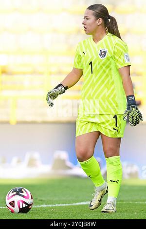 Bogota, Kolumbien. September 2024. Torhüterin Mariella El Sherif von Österreich, beim Gruppenspiel der FIFA U-20-Frauen-Weltmeisterschaft Kolumbien 2024 zwischen Ghana und Österreich im Metropolitano de Techo Stadium in Bogota am 2. September 2024. Foto: Julian Medina/DiaEsportivo/Alamy Live News Credit: DiaEsportivo/Alamy Live News Stockfoto