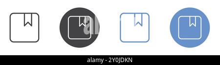 Buch Album Symbol flach gesetzt in Schwarz-weiß-Farbe Kontur Vektormarke Stock Vektor