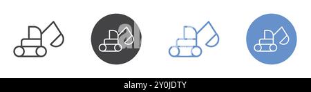 Kransymbol flach gesetzt in schwarz-weißer Umrissvektormarkierung Stock Vektor