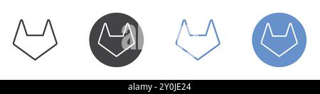 GitLab Icon Flat Set in Schwarzweiß-Vektormarkierung Stock Vektor
