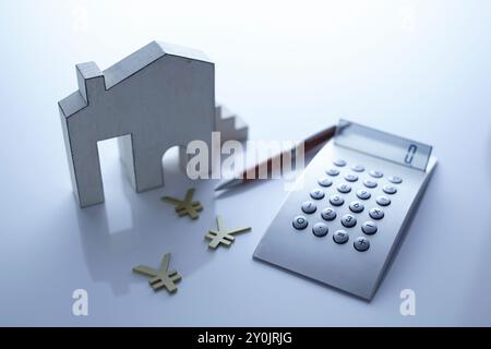 Das kommerzielle Bild von Rechner und Haus Stockfoto