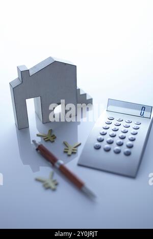 Das kommerzielle Bild von Rechner und Haus Stockfoto