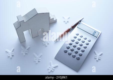 Das kommerzielle Bild von Rechner und Haus Stockfoto