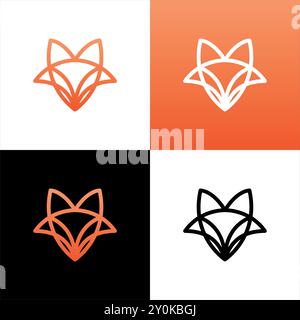 Fox Line Logo Vektor. Fox Icon Simple Design Stock Vektor