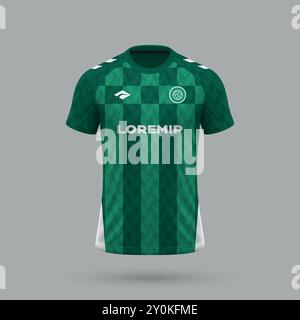 Realistisches 3D-Fußballtrikot im Werder-Stil, Vorlage für Fußballtrikot 2024 Stock Vektor