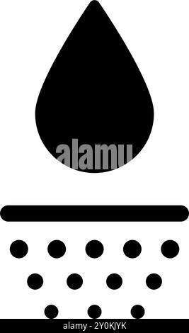 Symbol für Wasseraufnahmemittel. Symbol für tiefe Hydration der Haut. Gesichtspflegewirkung. Symbol für feuchtigkeitsspendende Haut. Wassertropfen absorbieren Schild. Vektordarstellung isoliert auf Stock Vektor