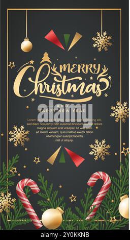 frohe weihnachtsgrußkarte mit weihnachtsbaum, weihnachtsgrußkarte mit weihnachtsbaumvektor, frohe weihnachtskarte, frohe weihnachtsfahne Stock Vektor