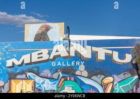 Mbantua Aboriginal Art Gallery, Elder Street, Alice Springs, Northern Territory, Australien Stockfoto