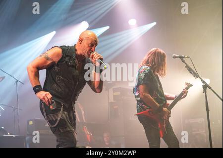 20. Juli 2024: Kai Hansen und Ralf Scheepers treten mit Gamma Ray auf dem Luppolo in Rock Festival in Cremona, Italien, auf Stockfoto