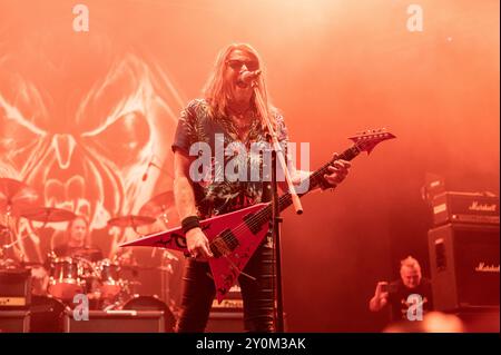 20. Juli 2024: Kai Hansen tritt mit Gamma Ray beim Luppolo in Rock Festival in Cremona auf Stockfoto