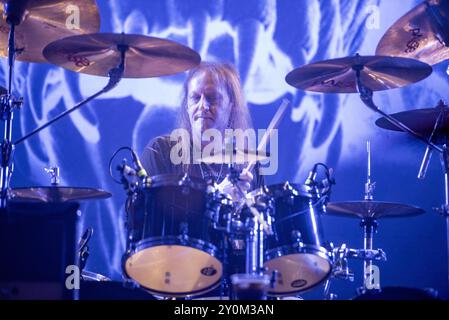 20. Juli 2024: Michael Ehré tritt mit Gamma Ray beim Luppolo in Rock Festival in Cremona auf Stockfoto