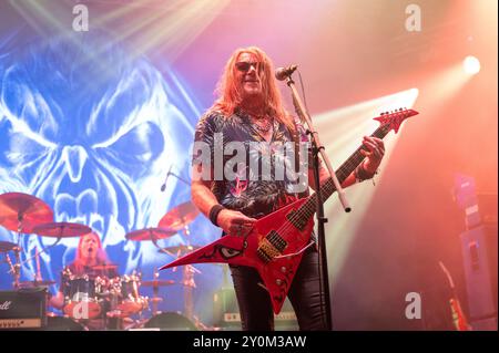 20. Juli 2024: Kai Hansen tritt mit Gamma Ray beim Luppolo in Rock Festival in Cremona auf Stockfoto