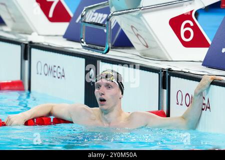 Nanterre, Frankreich. September 2024. NANTERRE, FRANKREICH – 3. SEPTEMBER: Thomas van Wanrooij aus den Niederlanden tritt am 3. September 2024 in Nanterre in der 200 m langen Medley der Männer an – SM13 Heats während des 6. Tages der Para Schwimmen – Paris 2024 Summer Paralympic Games in Paris La Defense Arena an. (Foto von Patrick Goosen/BSR Agency) Credit: BSR Agency/Alamy Live News Stockfoto