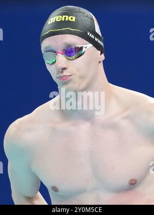 Nanterre, Frankreich. September 2024. NANTERRE, FRANKREICH – 3. SEPTEMBER: Thomas van Wanrooij aus den Niederlanden tritt am 3. September 2024 in Nanterre in der 200 m langen Medley der Männer an – SM13 Heats während des 6. Tages der Para Schwimmen – Paris 2024 Summer Paralympic Games in Paris La Defense Arena an. (Foto von Patrick Goosen/BSR Agency) Credit: BSR Agency/Alamy Live News Stockfoto