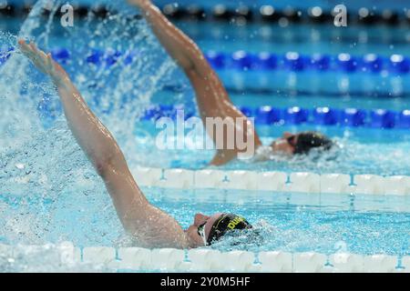 Nanterre, Frankreich. September 2024. NANTERRE, FRANKREICH – 3. SEPTEMBER: Thomas van Wanrooij aus den Niederlanden tritt am 3. September 2024 in Nanterre in der 200 m langen Medley der Männer an – SM13 Heats während des 6. Tages der Para Schwimmen – Paris 2024 Summer Paralympic Games in Paris La Defense Arena an. (Foto von Patrick Goosen/BSR Agency) Credit: BSR Agency/Alamy Live News Stockfoto