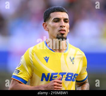 London, Großbritannien. September 2024 - Chelsea V Crystal Palace - Premier League - Stamford Bridge. Daniel Munoz im Crystal Palace in Aktion. Bildnachweis: Mark Pain / Alamy Live News Stockfoto