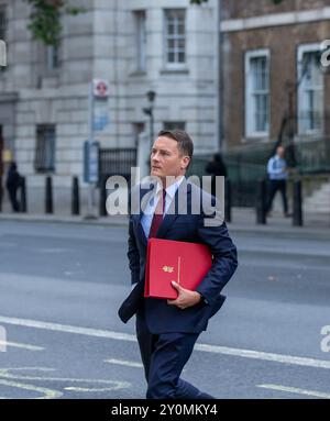 London, Großbritannien. September 2024. Wes Streeting Wes MP - Secretary of State for Health and Social Care kommt im Kabinettsbüro für wöchentliche Kabinettssitzung Credit: Richard Lincoln/Alamy Live News Stockfoto