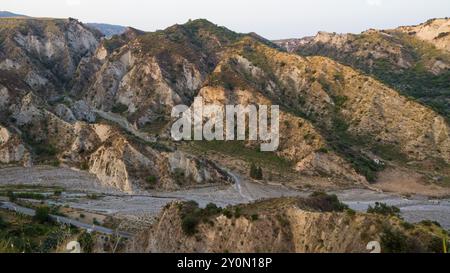 Panorama des Stilaro-Tals in Kalabrien, Italien. Stockfoto