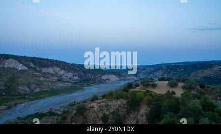 Panorama des Stilaro-Tals in Kalabrien, Italien. Stockfoto