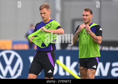 Herzogenaurach, Deutschland. September 2024. Joshua KIMMICH (DE), re:David RAUM (DE). Deutsche Fußballnationalmannschaft, Training in Herzogenaurach am 3. September 2024? Quelle: dpa/Alamy Live News Stockfoto