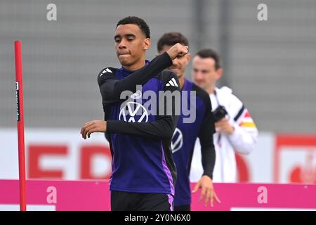 Herzogenaurach, Deutschland. September 2024. Jamal MUSIALA (DE), Aktion. Deutsche Fußballnationalmannschaft, Training in Herzogenaurach am 3. September 2024? Quelle: dpa/Alamy Live News Stockfoto