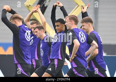 Herzogenaurach, Deutschland. September 2024. Jamal MUSIALA (DE, withte) Aktion. Deutsche Fußballnationalmannschaft, Training in Herzogenaurach am 3. September 2024? Quelle: dpa/Alamy Live News Stockfoto