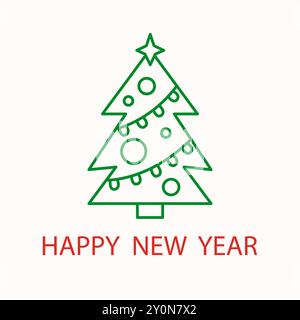 Logo-Emblem Mit Weihnachtsbaum. Doodle-Symbol Stock Vektor