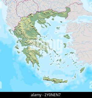 Leere topografische Karte von Griechenland Stock Vektor