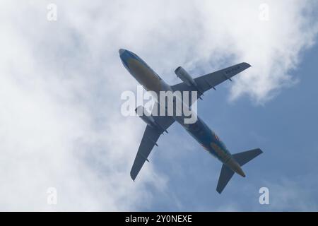 Chiangmai, Thailand - 23. Dezember 2023: HS-PGW Airbus A320-200 von Bangkok Airway. Fahren Sie vom Flughafen Chiangmai nach Phuket. Stockfoto