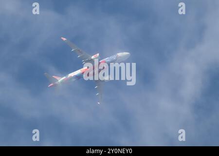 Chiangmai, Thailand - 23. Dezember 2023: HS-BBR Airbus A320-200 von Thai AirAsia. Fahren Sie vom Flughafen Chiangmai nach Phuket. Stockfoto