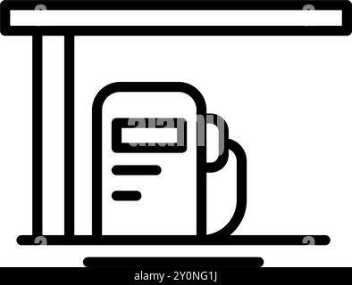 Symbol Gebäude Tankstelle Tanksymbole bearbeitbare Datei Stock Vektor